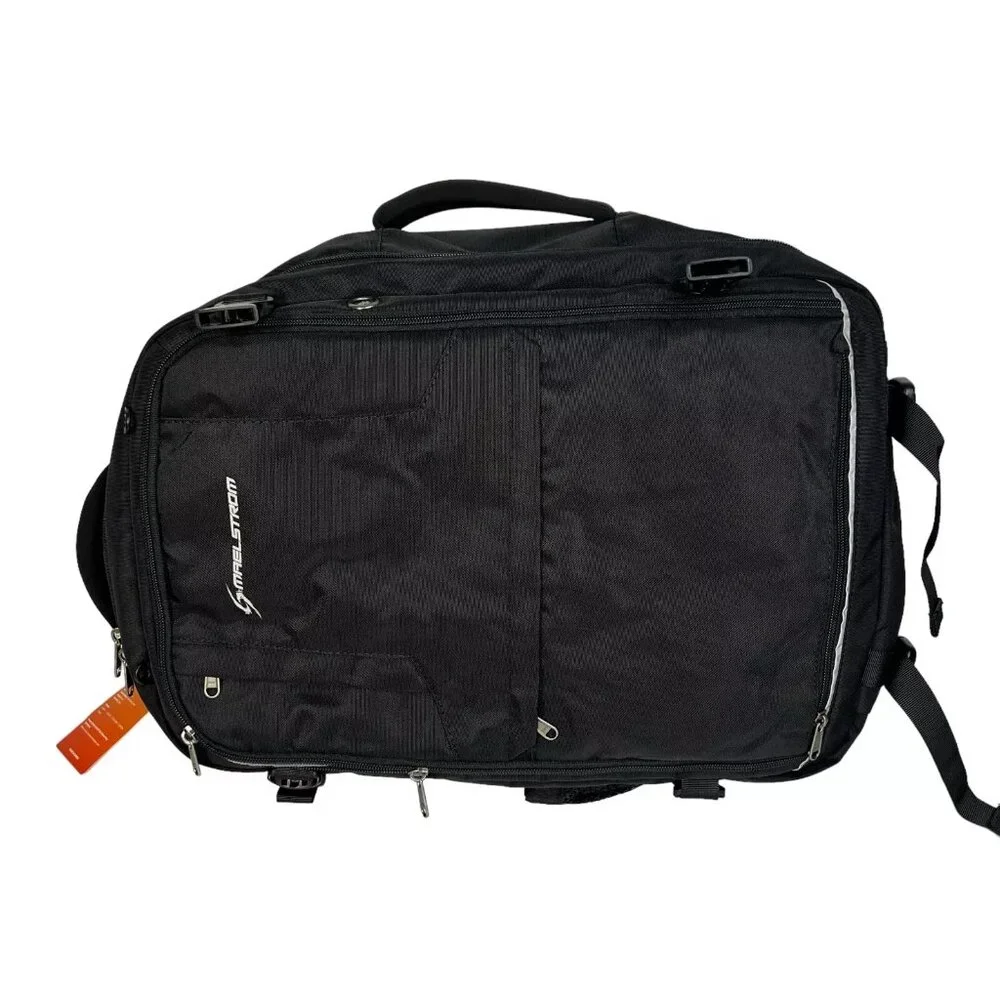 Maelstrom KB-05 Unisex Black Nylon Adjustable Strap Travel Backpack - Picture 4 of 13